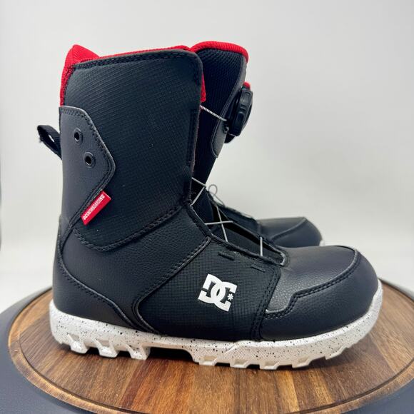 DC Scout Youth Boa Snowboard Boots 2023 Size 6 Black/Red ADBO100009-BLK